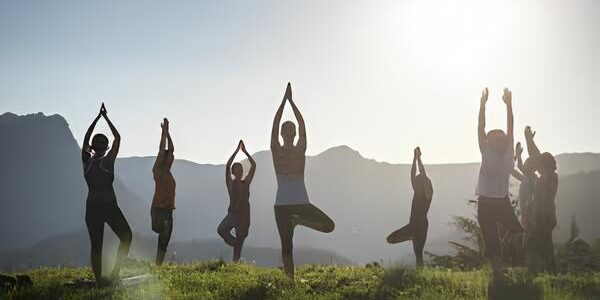 Image-2.jpg Groupe de personnes faisant des poses de yoga, dans la nature.